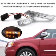 2Pack Left&Right LED Mirror Turn Signal Lights for 08-16 Chrysler Town & Country