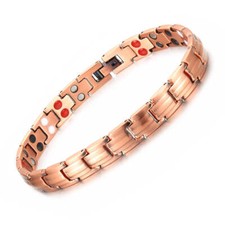 Holiday gift Solid Copper Magnetic Bracelet 4 Elements Balance Energy Power Joy