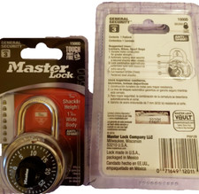 MASTERLOCK 1500D COMBINATION PADLOCK ANTI SHIM BLACK "Lot of 2" NEW