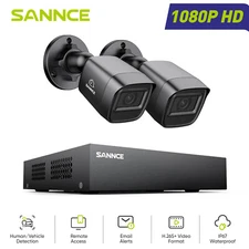 SANNCE 8CH 1080P Lite DVR 1080P CCTV Home Security Camera System Night Vision AI