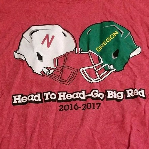 T-SHIRT - NEBRASKA-OREGON - HEAD TO HEAD - GO BIG RED - 2016-2017 - LARGE - Picture 4 of 4