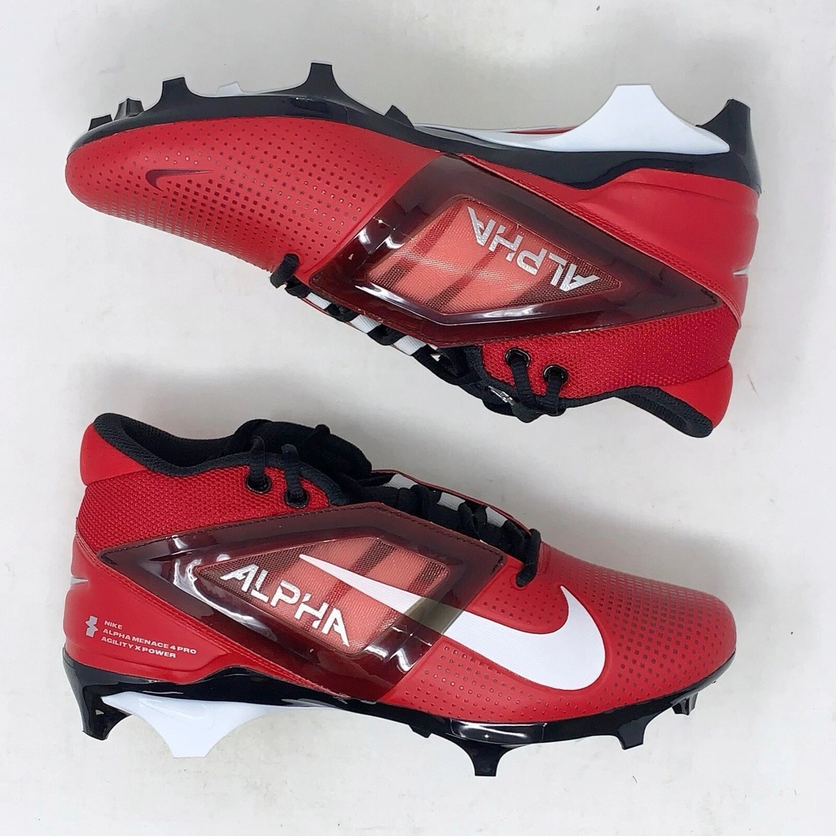Nike Alpha Menace Pro Red Football Cleats FD7037-600 Men's Size