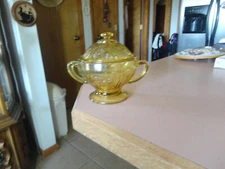 Sharon Cabbage Rose amber covered sugar bowl-mint