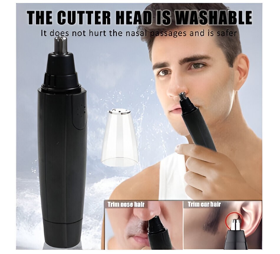 Electric Nose Hair Trimmer Ear Hair Eyebrow Mustache Beard Shaver Clipper Black