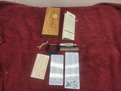Vintage Brown & Sharpe 11 RS 0-1'' Outside Micrometer .001 with Box