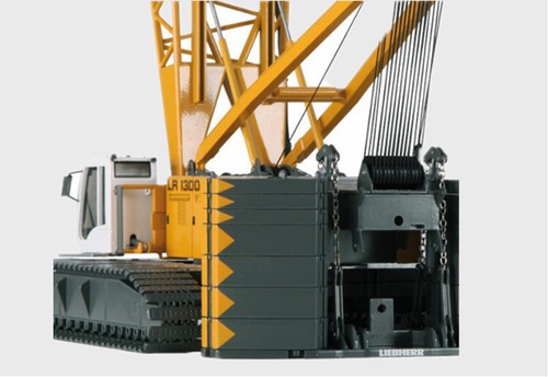 Gru cingolata 1:50 NZG LIEBHERR LR 1300 macchina da costruzione #788 modello pressofuso - Foto 4 di 6