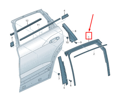 Audi E-Tron GE Fensterführung hinten rechts 4KE839432D NEU ORIGINAL