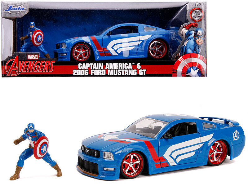 Jada Toys 1/24 Ford Mustang GT キャプテンアメリカ 1/24 Jada MARVEL AVENGERS 2006 Ford Mustang GT & Captain America