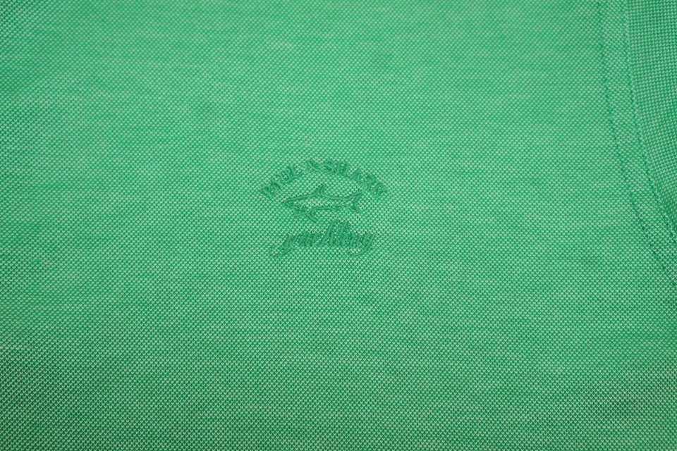 Homme Polo Shirt Paul & Shark Coton Vert Décontracté Taille L XME342 - Photo 3/4