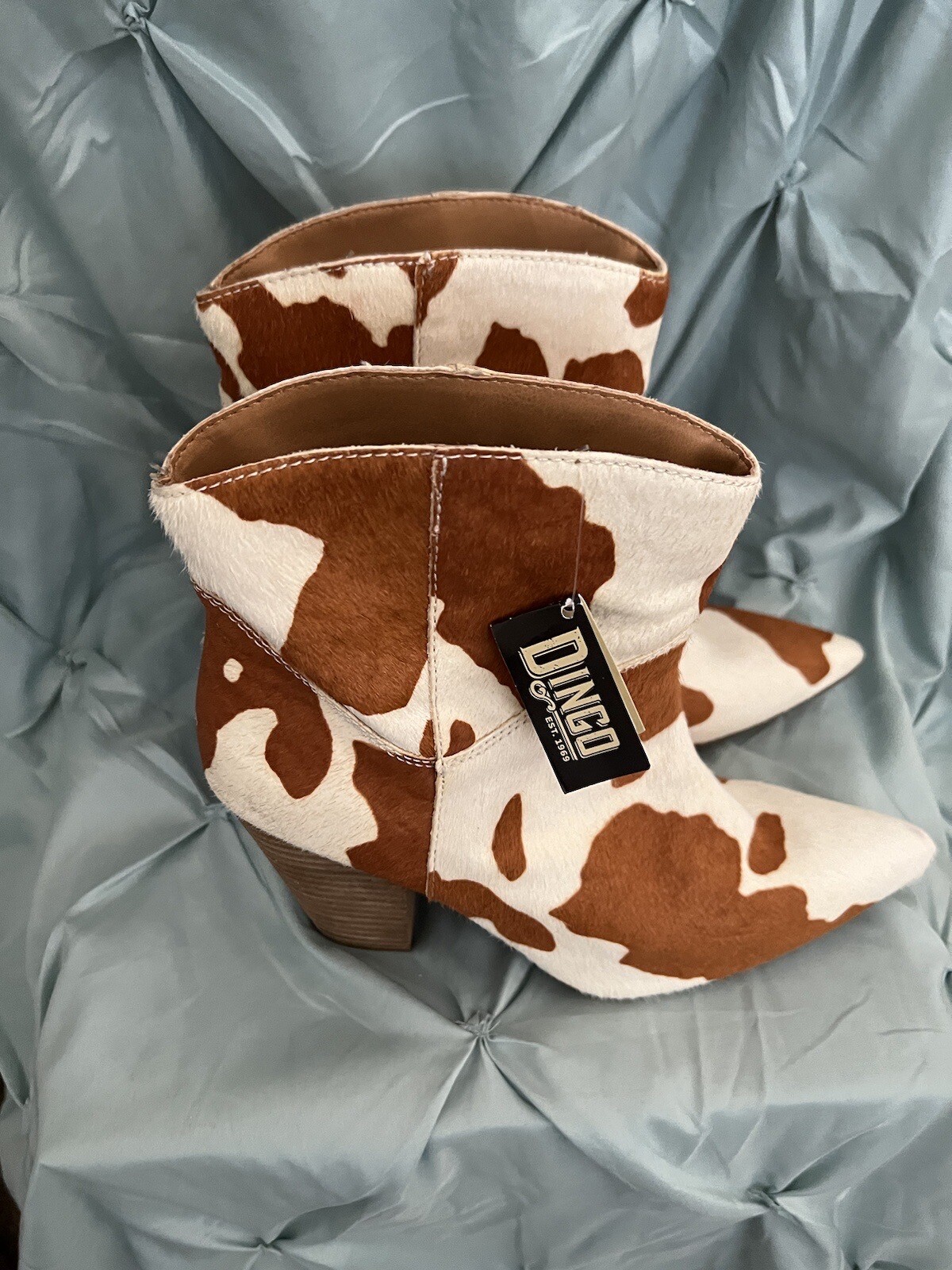 high heel ankle booties size 10 new Cowhide Fur Bootie eBay
