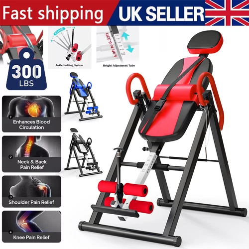 300LBS Adjustable Gravity Inversion Table Back Neck Pain Exercise Therapy Bench - Picture 1 of 45