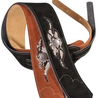 Franklin Strap - Sculpted Suede Guitar Strap - Snakeskin Leather