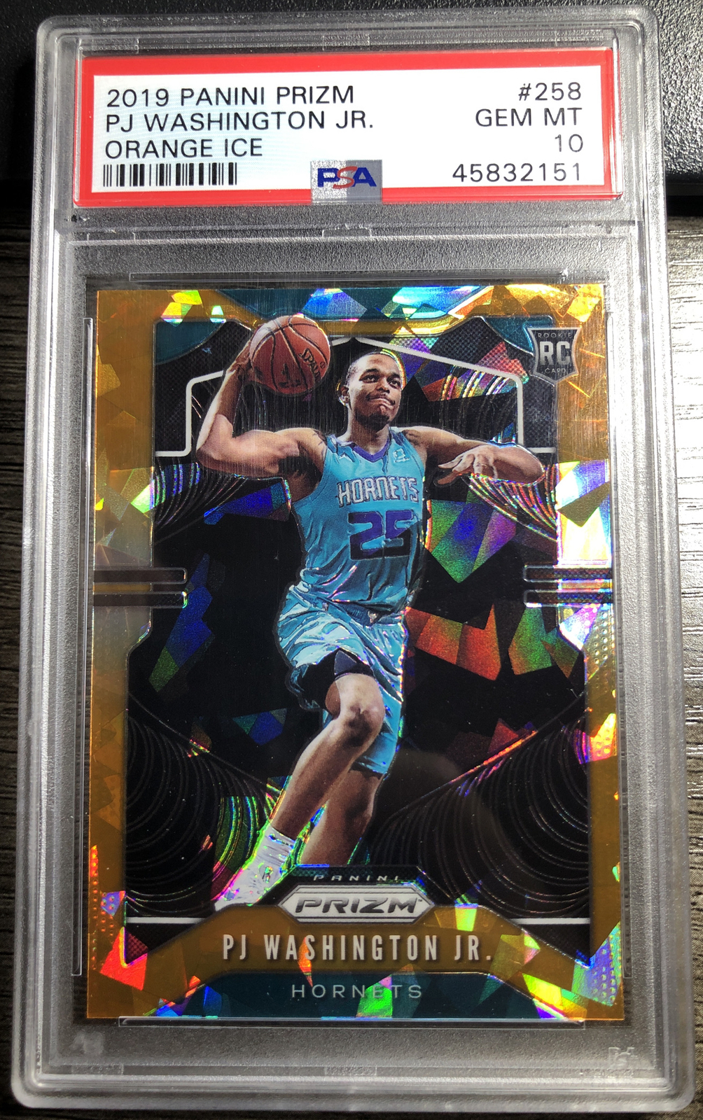 PJ Washington Jr. 2019 Panini Prizm Orange Ice Rookie PSA 10 GEM MT #258 Hornets