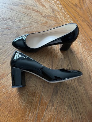 Aisha John Lewis Patent Court Shoes Black, Size 6, New UK