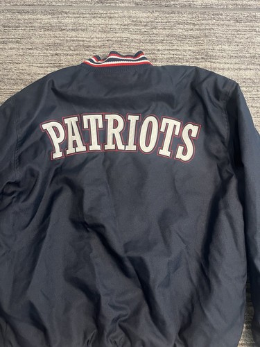 New England Patriots Poly Twill Embroidered Jacket Navy Blue LARGE - Picture 17 of 19