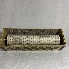 "Alphabet Ribbons" Decorative Storage Box With Alphabet Print 26 Ribbon Spools