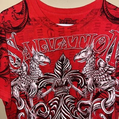 MMA Elite T-Shirt Mens Large L Short Sleeve Crew Neck All Over