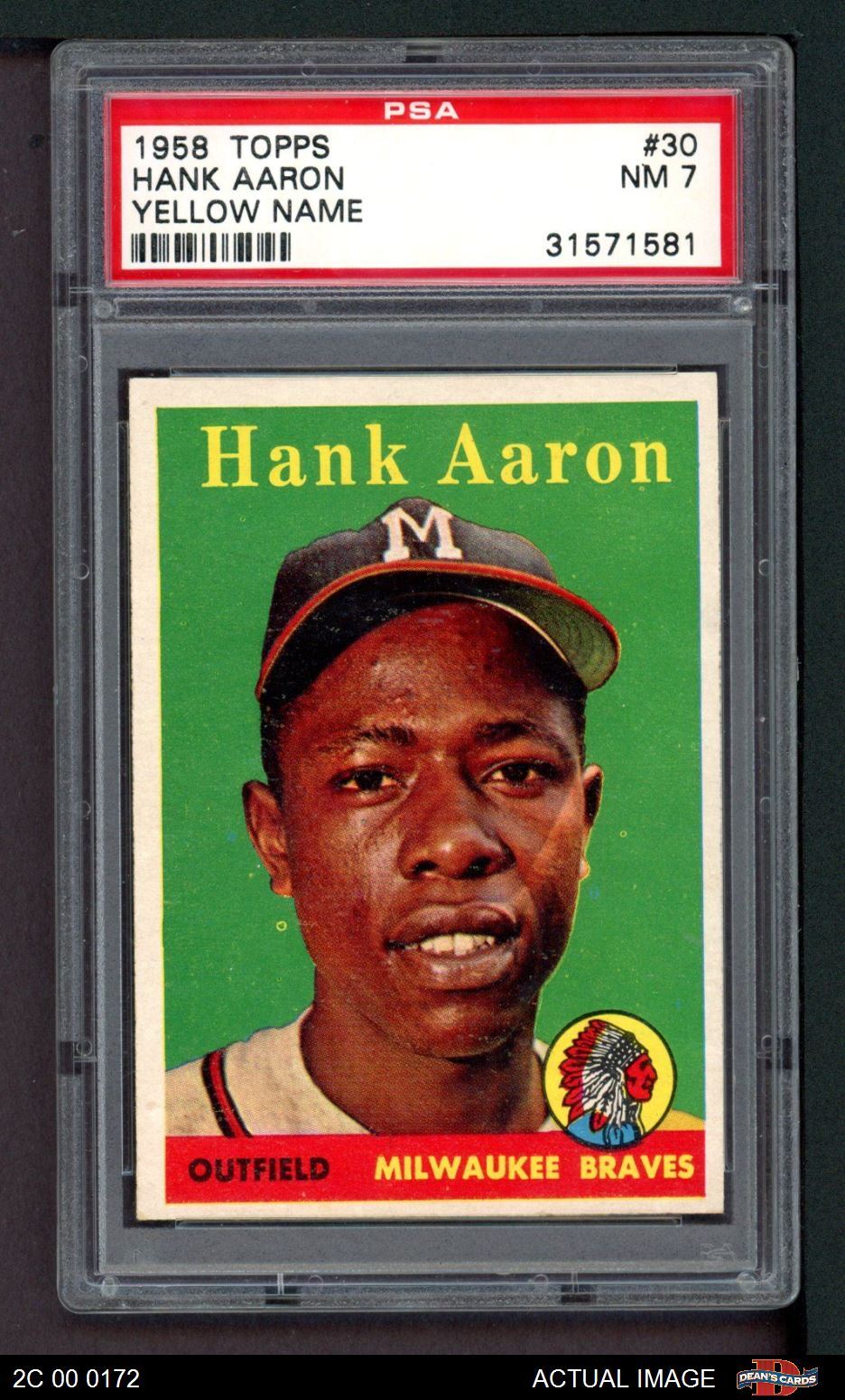 Hank Aaron 1958 Topps #30 Yellow Name Price Guide - Sports Card