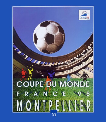 1998 France World Cup Poster of Tournament Program - 8x10 Color