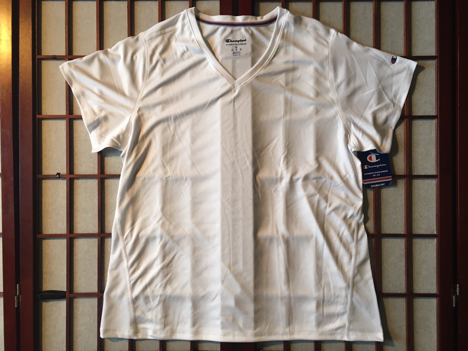 Champion Double Dry White Authentic Athleticwear Select T Women Size XL Arm Logo
