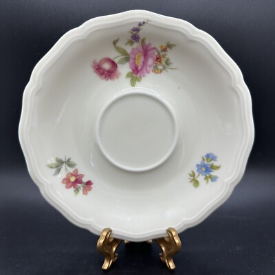 Vintage Johann Haviland Bavaria Germany Saucer Single Spare Floral Scalloped Tea