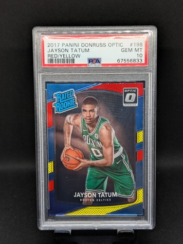 Panini 2017-18 Donruss Optic Jayson Tatum #198 Rated Rookie Red/Yellow PSA 10