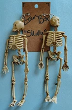 "Skully" Full Skeleton Halloween Gothic Clip-On Earrings (Free Shipping)