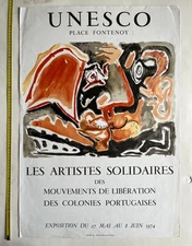 UNESCO Edouart Pignon 1974 lithograph vintage poster
