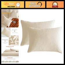 King Size Muslin Pillowcases 100 Cotton 2 Pack - Soft Breathable Shams, Off-Whi