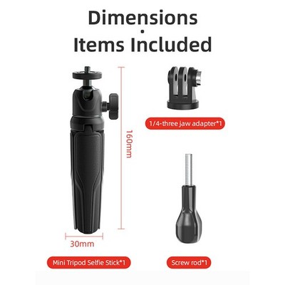 Mini Tripod Selfie Stick Accessories for Full Series Sports Cameras Mobile Phone