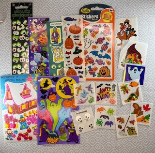 Vintage 80s 90s 00s Halloween Fall stickers Sandylion Hallmark Mello Smello lot