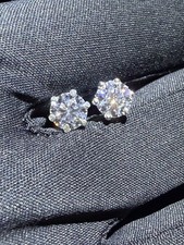 Moissanite Stud Earrings For Women 925 Sterli...