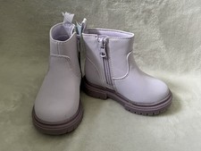 Cat Jack Boots Toddler Girls Sz 5 Flora Purple Zipper Chelsea Shoes Flaw