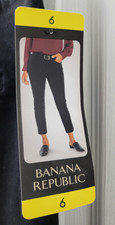 Banana Republic Slim Straight Cropped Pant Size 6 Black NEW with Tags