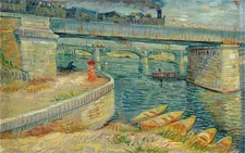 Hand-painted Oil Painting Vincent van Gogh Bridges across the Seine at Asnieres