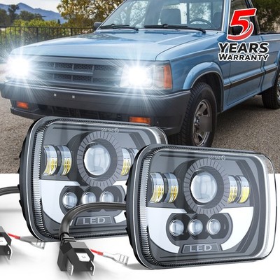 7x6'' 5x7 LED Headlight H4 Bulb For Mazda Pickup B2000 B2200 B2600 1986-93