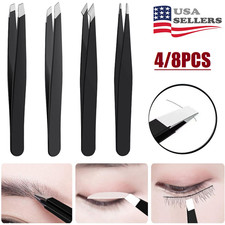 2Sets Eyebrow Tweezers Eyebrow Clip 4Piece Hair Beauty Pluckers Stainless Steel