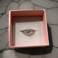 Natural Emerald Sterling Silver Ring Uncertified