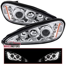 Projector Headlights Fits 1999-2005 Pontiac Grand Am Led Halo Clear Lamps Lhrh Projector Headlights Fits 1999-2005 Pontiac Grand Am Led Halo Clear Lamps Lhrh