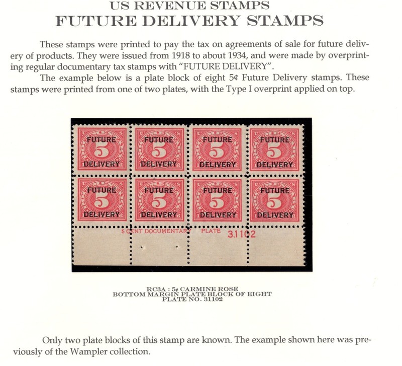 U.S. - RC3a - Plate Block - One of 2 know - Very Fine - Never Hinged (cv 1500)