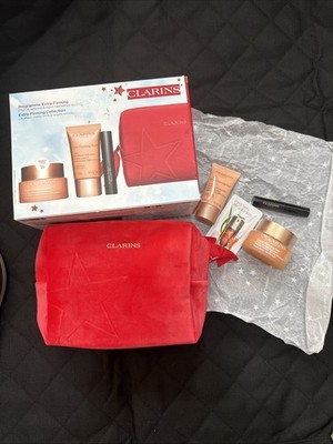 Clarins Extra-Firming Collection Gift Set Day & Night Cream + Mascara+ Bag. NEW