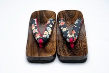 DEAR VANILLA AUTHENTIC JAPANESE YUKATA KIMONO GETA WOOD SANDALS 27cm US SIZE 10