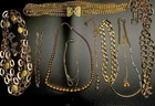 Vintage 10 Pc Gold Tone Jewelry Lot Napier Monet RJ Graziano Sarah Cov Necklaces