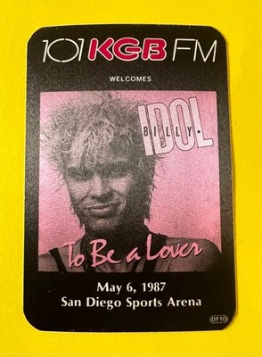 Billy Idol Backstage Satin Pass 101 KGB FM San Diego Steve Stevens RARE OTTO