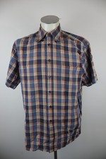Pierre Cardin Men  s Vintage Plaid Cotton Shirt M Regular Short Sleeve