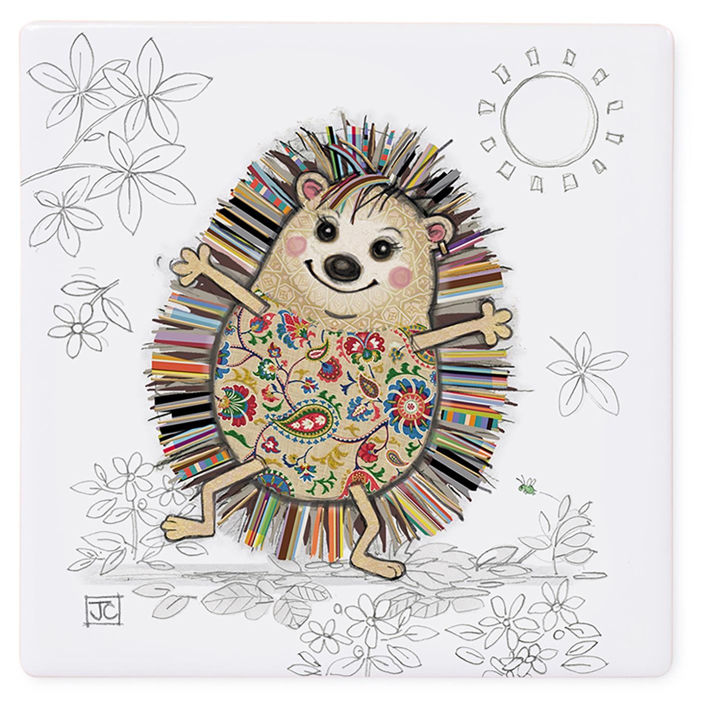 Lesser & Pavey Bug Art Hattie Hedgehog Coaster