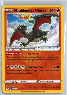Pokémon Zenit Der Könige Strahlendes Glurak CRZ 020/159 Shiny Deutsch NM 