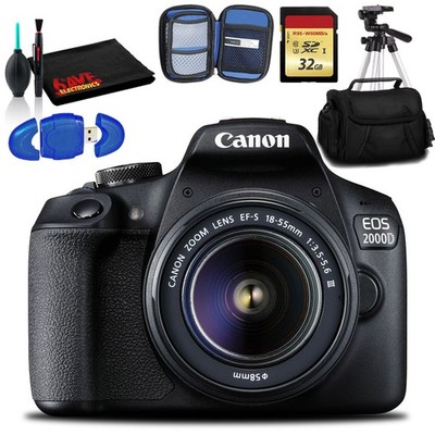Canon EOS 2000D DSLR Camera with EF-S 18-55 mm f/3.5-5.6 III Lens (Intl Model)