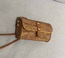 Balinese Basket Purse Natural Rattan/leather ...