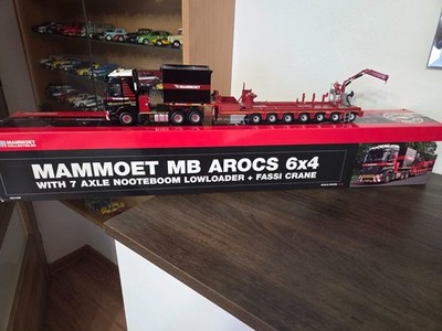 mammoet MB arocs 6x4 with 7 axle nooteboom lowloader+fassi crane 1:50 IMC